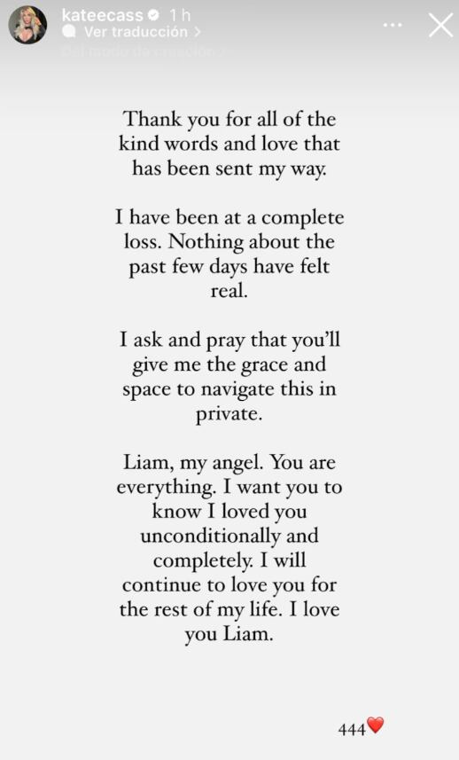 Liam Payne y Kate Cassidy tenían casi tres años juntos y sus primera declaraciones salieron a la luz tras varios días de la trágica noticia