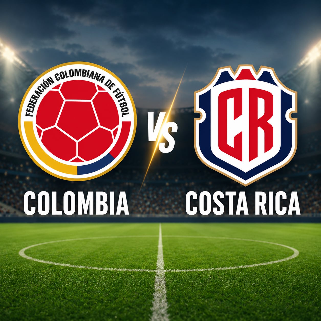 Costa Rica enfrentará a Colombia este lunes en Bogotá en un amistoso internacional. (Creada con IA)