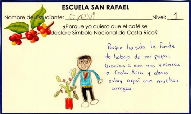 Los 88 niños de la escuela San Rafael de Santa María de Dota fueron los que inventaron la idea de que el café fuese símbolo nacional
