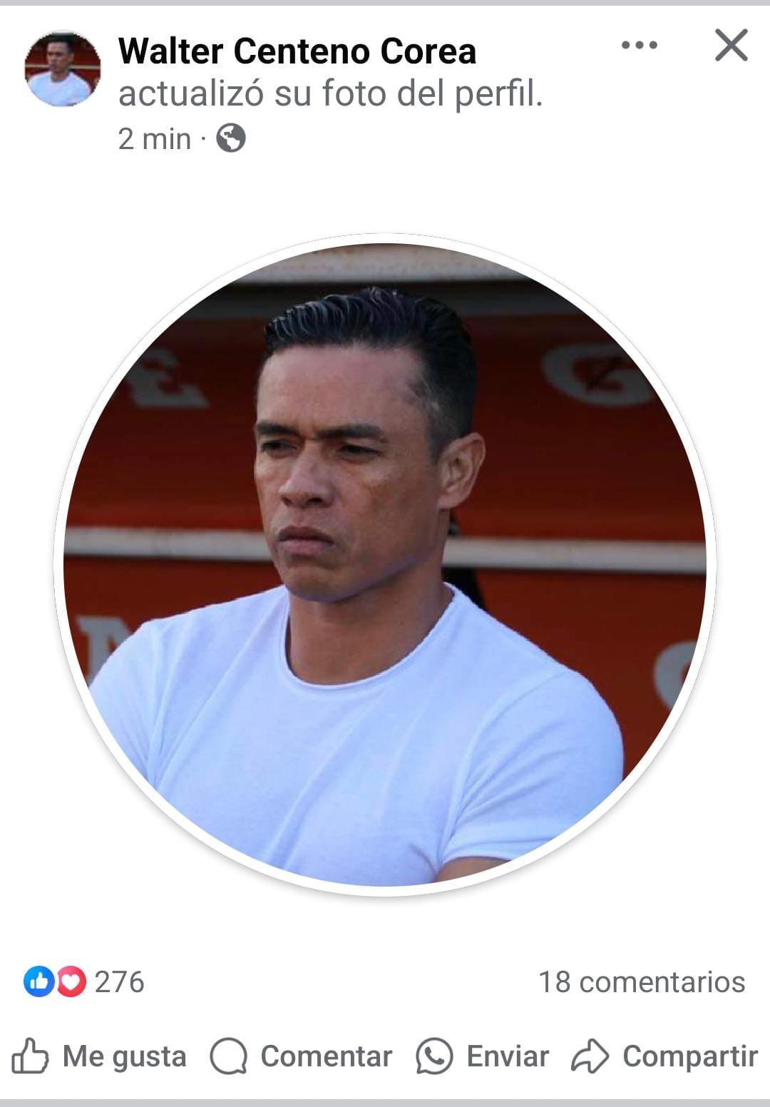 Wálter Centeno fuera de heredia.