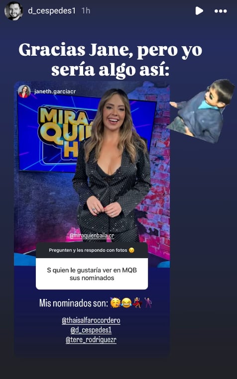 Janeth García nominó a Daniel Céspedes para Mira quién baila y esto le respondió él