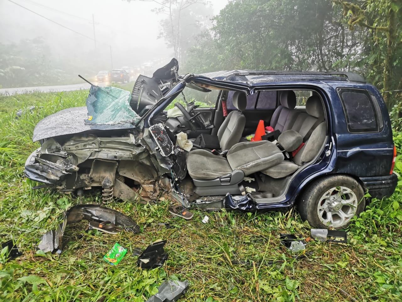 Profesora sobrevivió de milagro a violento choque en San Ramón. Foto tomada del Facebook de María Carranza.