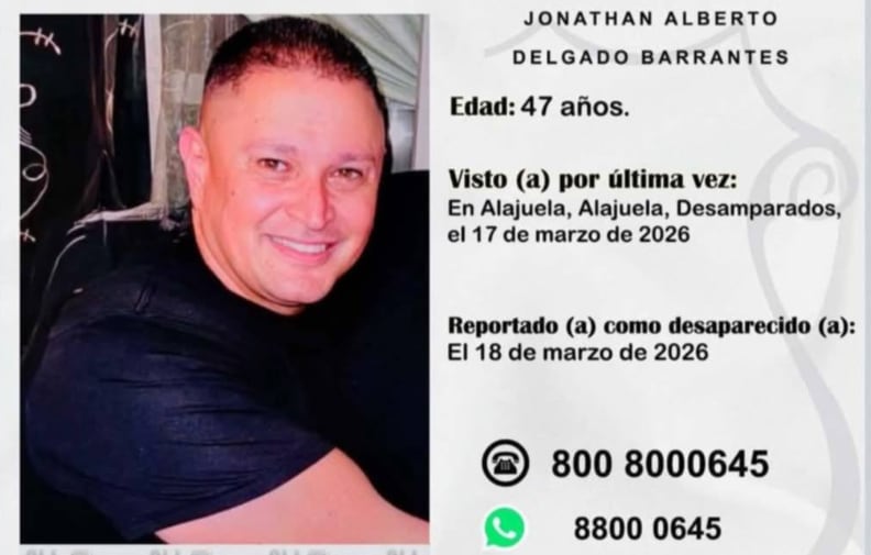 Pianista y director de la orquesta Son Mayor, Jonathan Alberto Delgado Barrantes, se encuentra desaparecido desde este 17 de marzo en Alajuela.