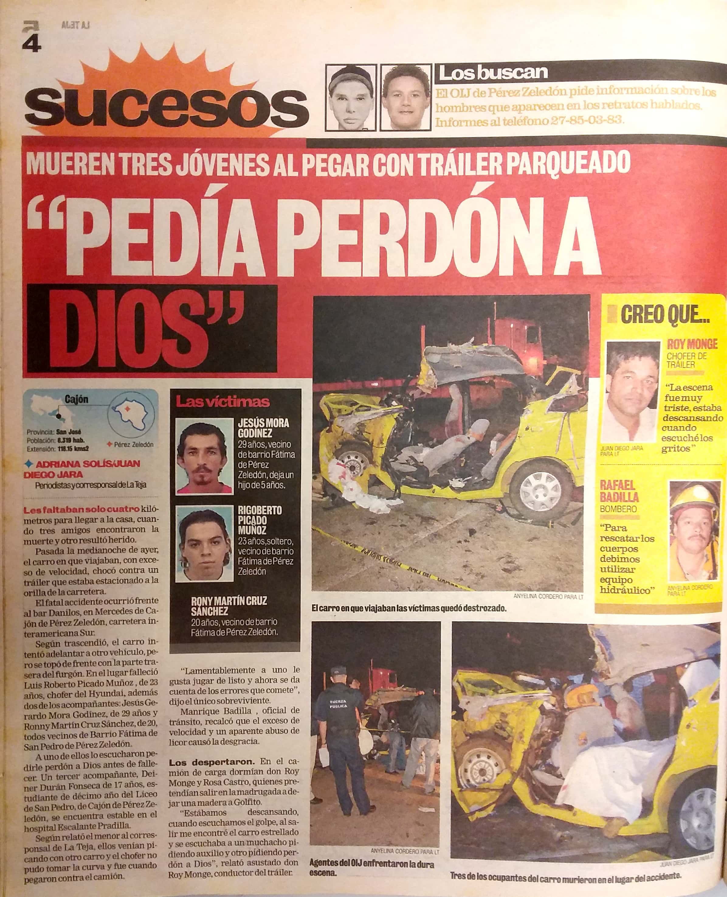 Deiner Durán Fonseca, único sobreviviente de un accidente ocurrido en el 2008 en el que fallecieron tres de sus amigos. Foto Archivo.