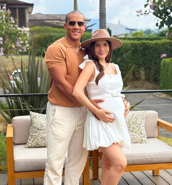 Greivin Morgan y  su esposa Sheiris Montero