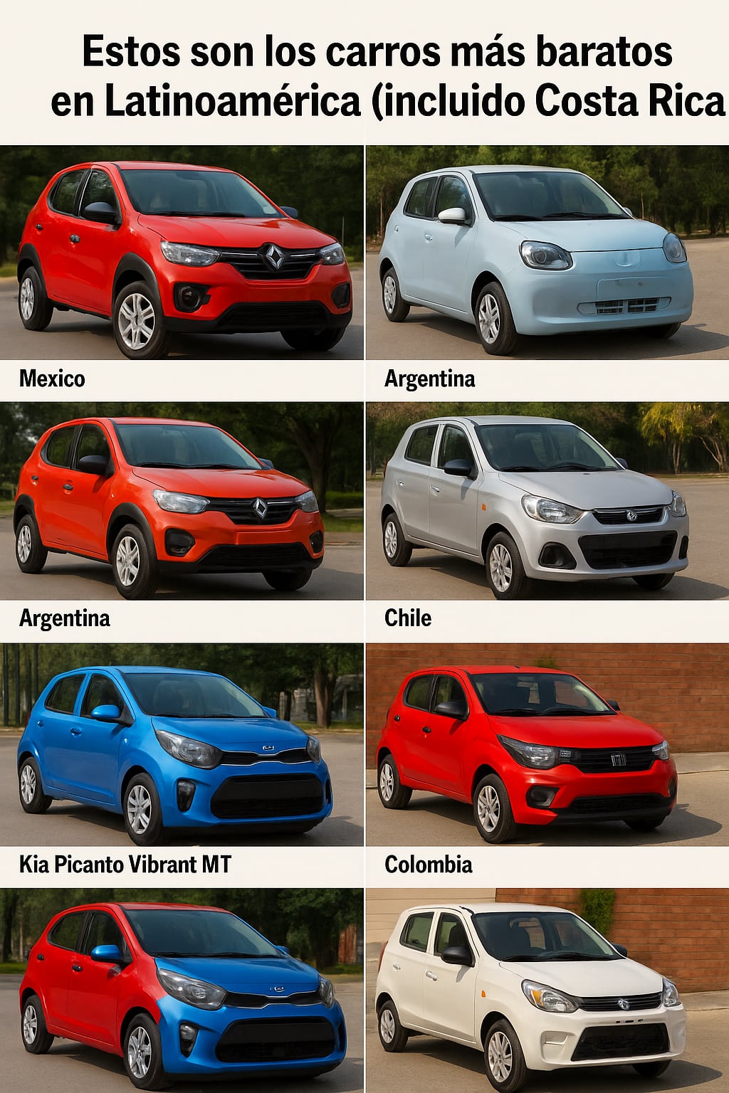 Carros baratos, fines ilustrativos