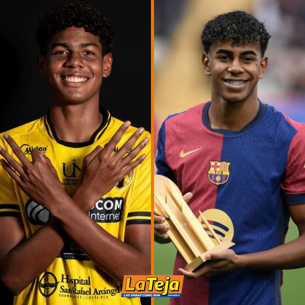 Giancarlo Romulus y el español Lamine Yamal tienen un gran parecido físico.