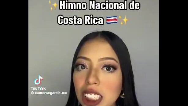 La tiktoker mexicana, Cameron García, disfruta aprenderse y cantar himnos de distintos países, pero cuando le tocó el de Costa Rica se llevó una gran sorpresa.