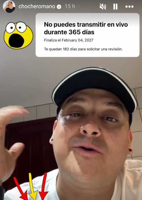 Esta fue la notificación de sanción que le llegó a Choché Romano después de hablar mal de una candidata presidencial.