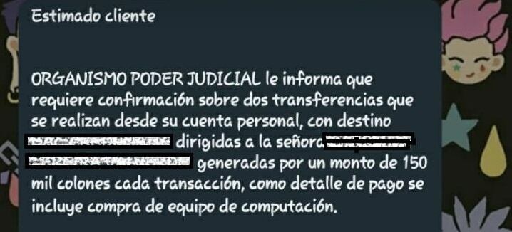 OIJ alerta sobre mensaje de WhatsApp relacionada con estafa. Foto OIJ.