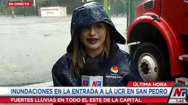 ¿Se resfrió? Periodista de Noticias Repretel nos cuenta cómo amaneció después de semejante empapada que se llevó en vivo