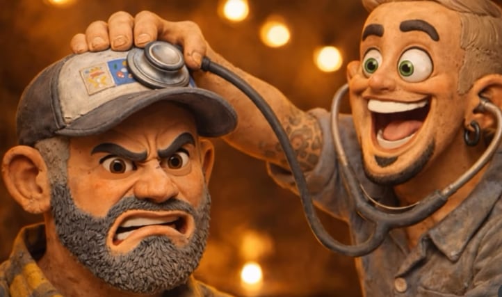 Eloy Mora y su personaje Chico Loco y Freddy Víquez con su personaje Urbano.