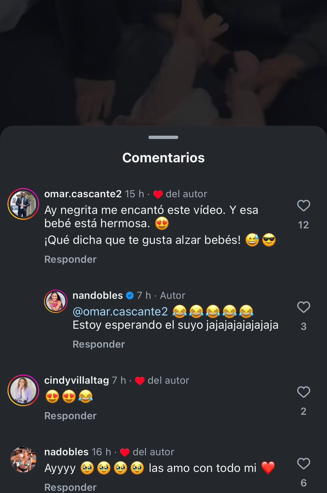 bebé de Omar cascante 
Nancy Dobles