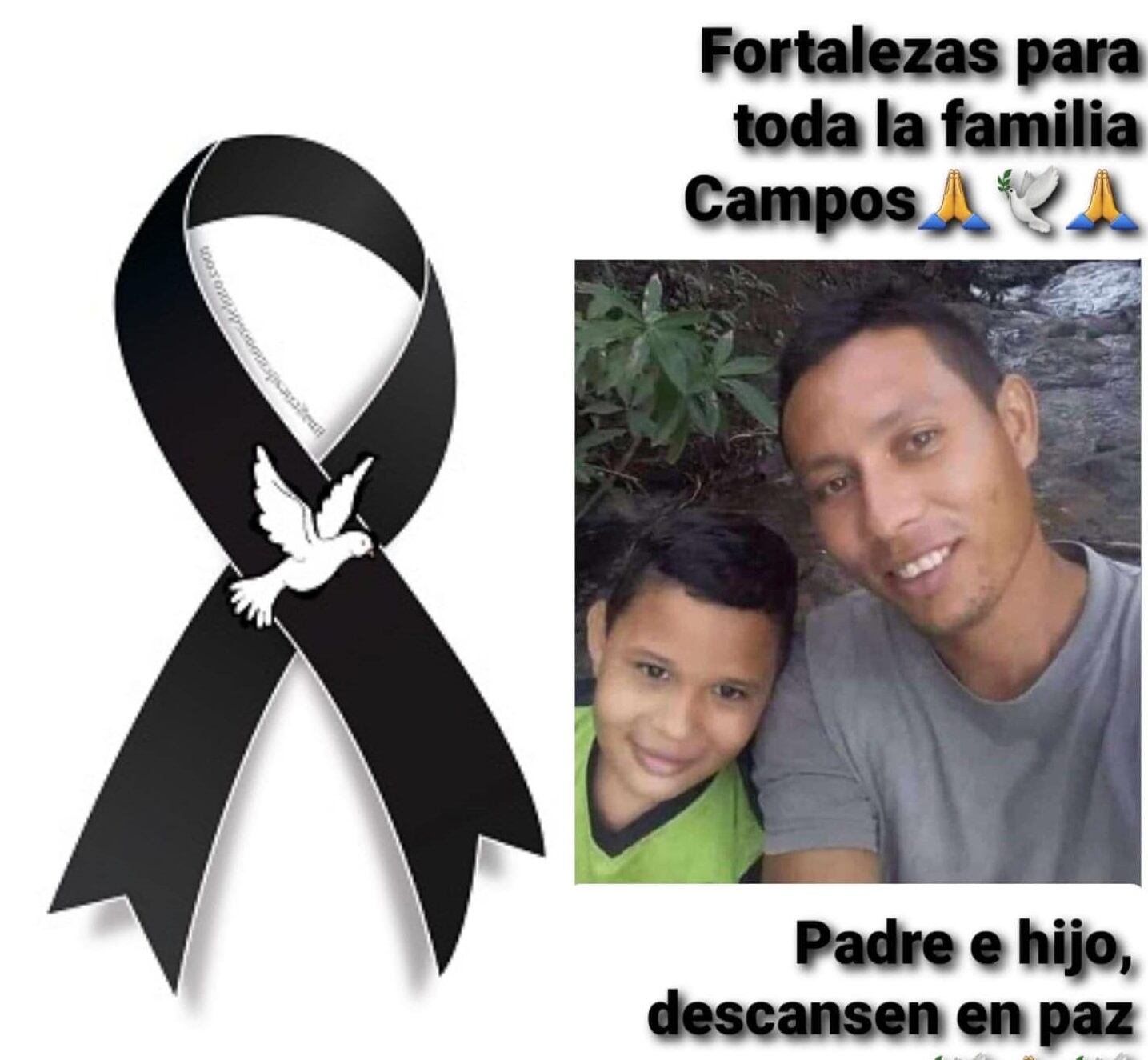 José Campos Viales y su hijo Jeremy Campos, fallecieron luego de que la moto en la que viajaban fue chocada por detrás por un carro en Cartagena de Santa Cruz, Guanacaste. Foto