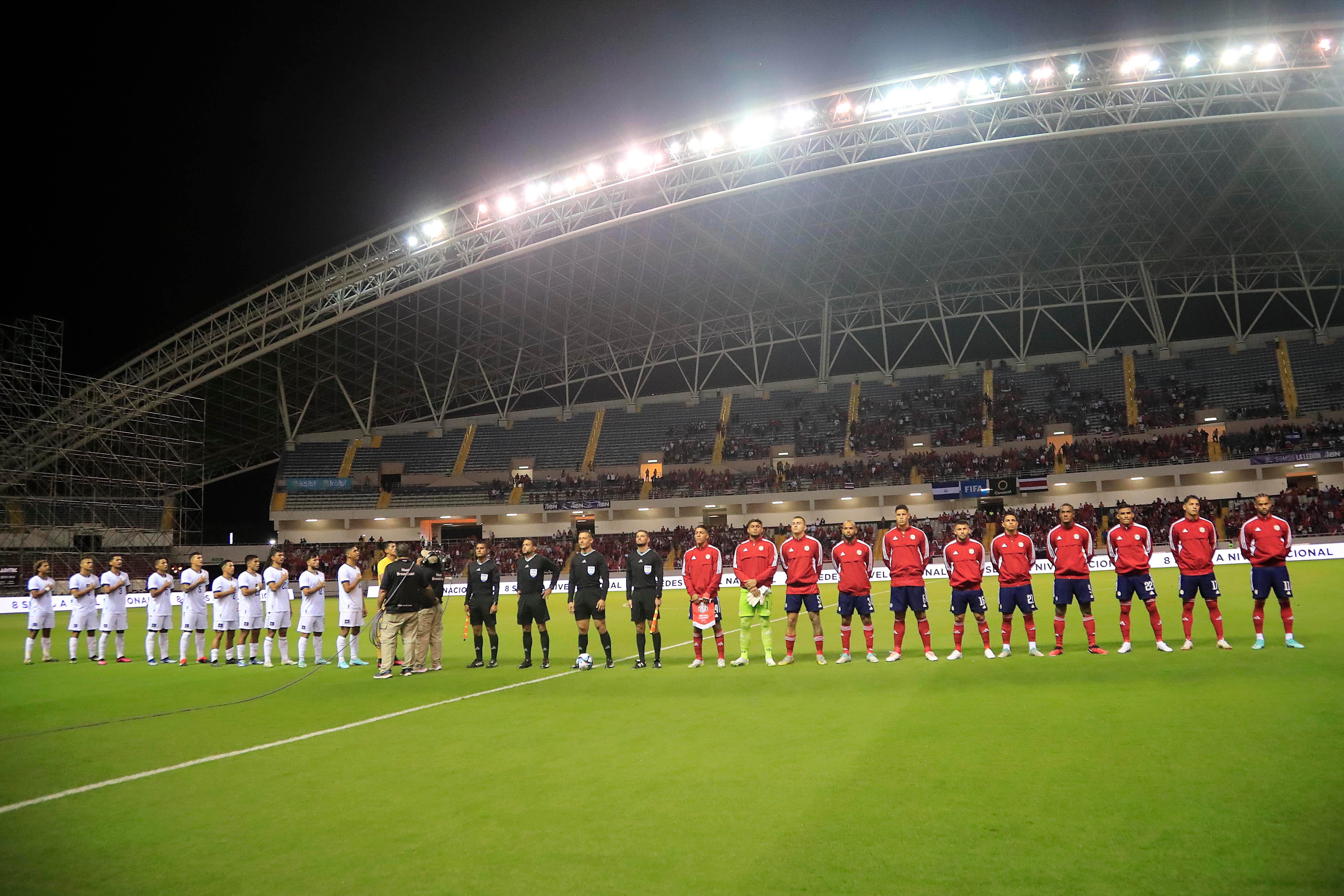 02/02/2024 Estadio Nacional, La Sabana. La Selección Nacional de Costa Rica recibió a su similar de El Salvaldor, en partido amistoso o de fogueo previo al importantísimo juego de La Sele, del próximo mes frente a Honduras, donde se jugará la clasificación a la Copa América. Foto: Rafael Pacheco Granados