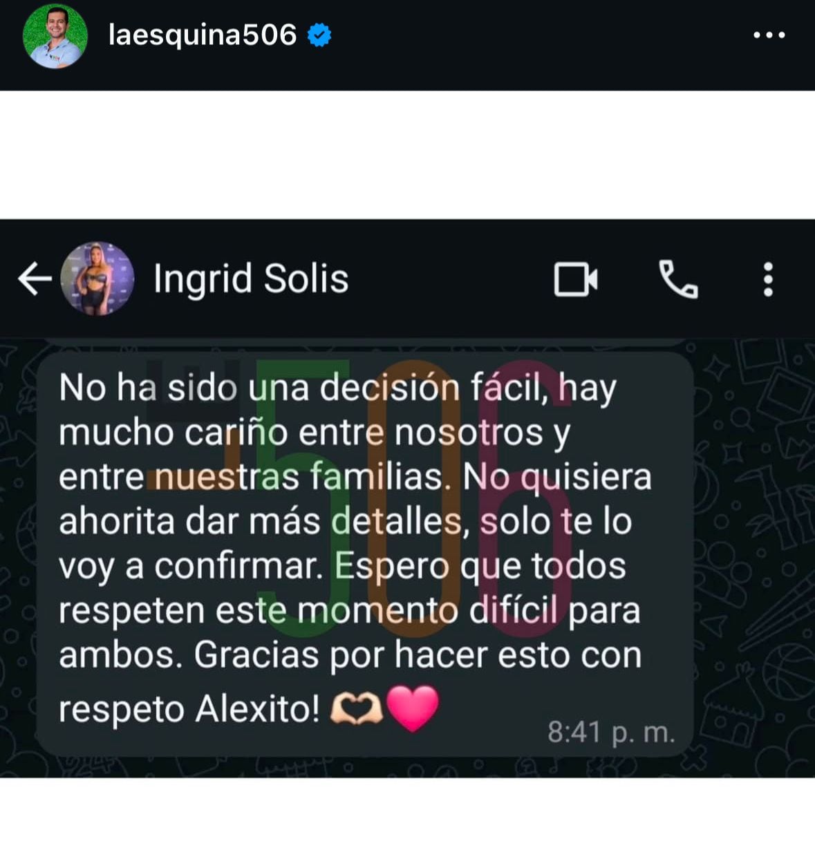 Ingrid Solís y hernán Merford