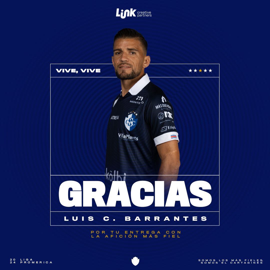 Luis Carlos Barrantes queda fuera del Cartaginés