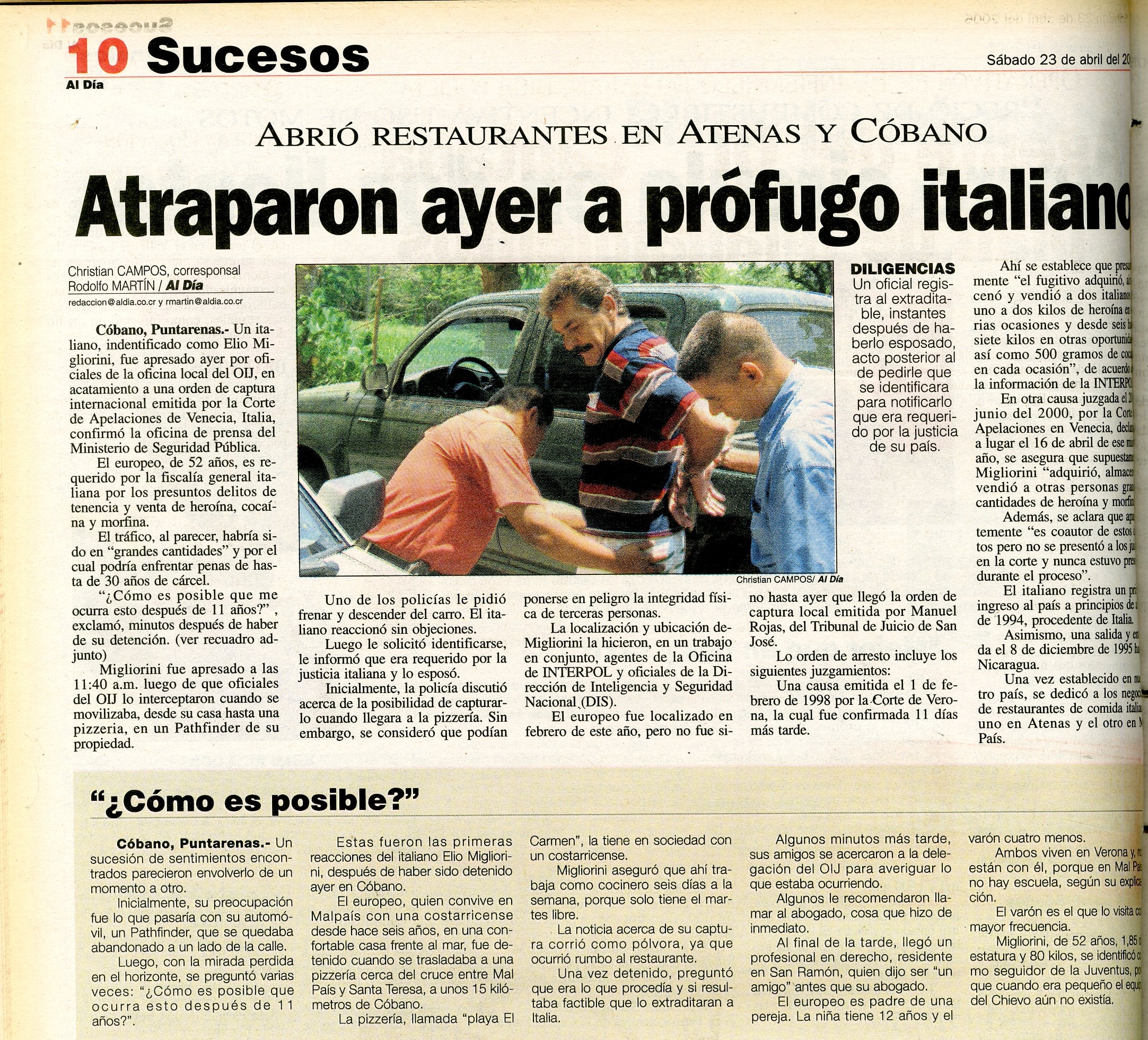 Elio Migliorini fue un prófugo italiano que vivió en Costa Rica una vida de pesca y de empresario hasta que las autoridades lo encontraron. Foto: Rafael Pacheco