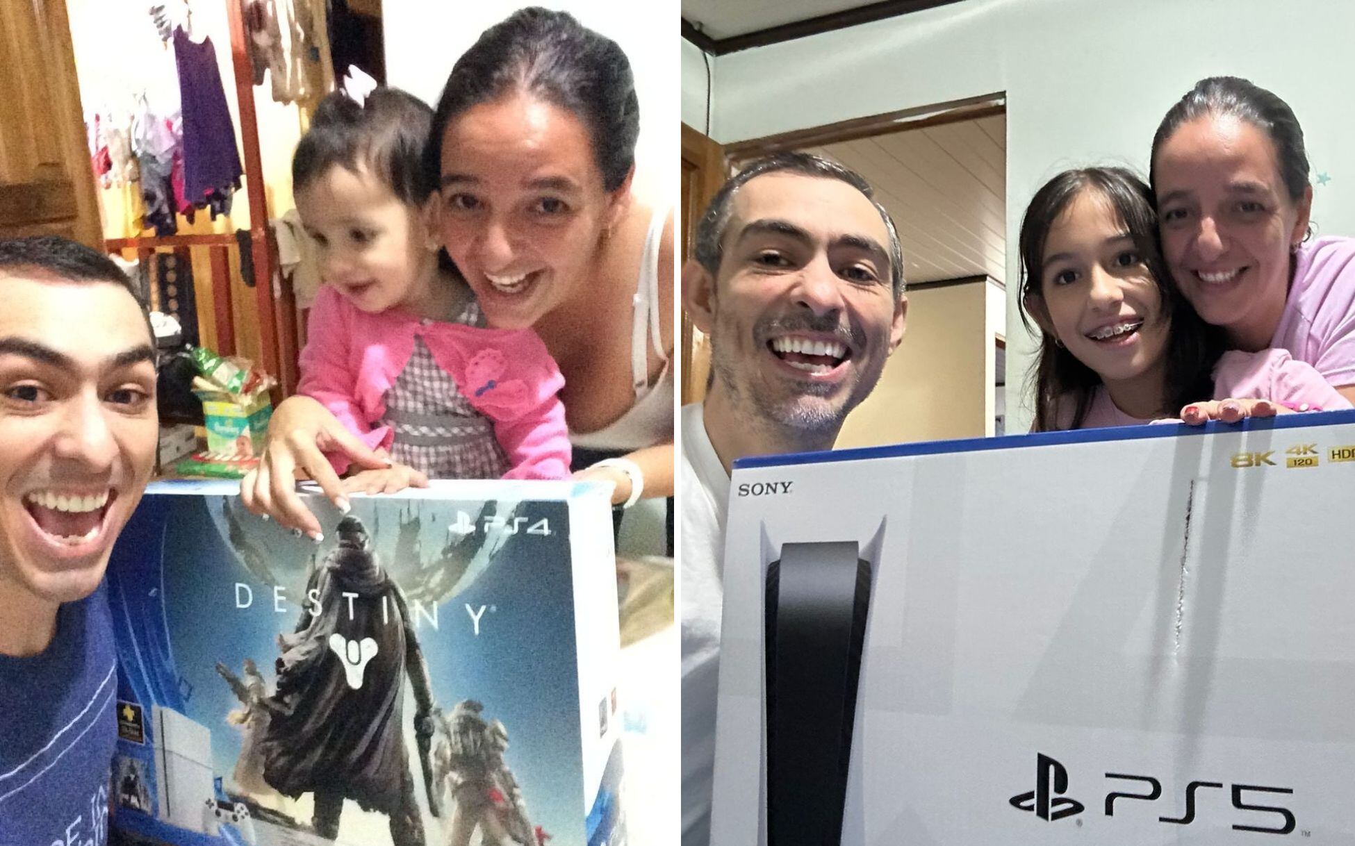 Isabella ha crecido rodeada por la pasión de su papá. En la foto de la izquierda, tomada en 2014, tenía 8 meses y en la de la derecha, tomada en 2024, tiene 10 años.