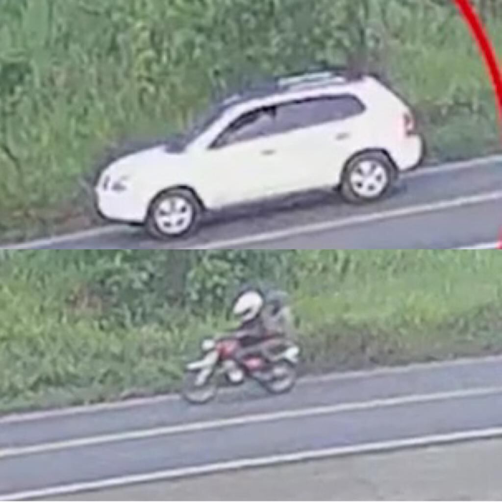 Una motocicleta en la que viajaban dos hombres y un carro en el que en apariencia solo iba el conductor son parte de las principales evidencias con las que cuenta el OIJ para resolver el homicidio de Daniel Ramos Zúñiga. Foto: OIJ