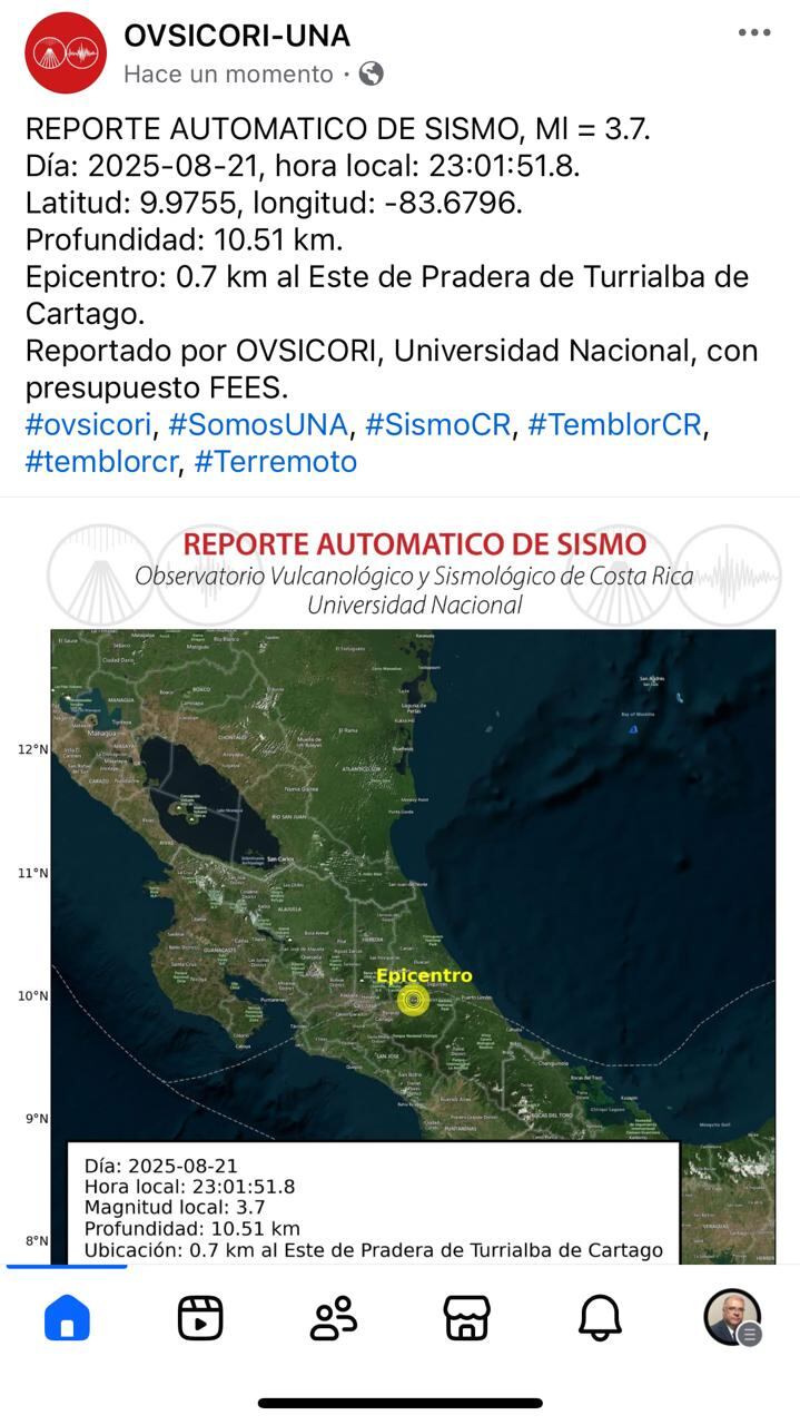 Al ser las 12:45 de la madrugada de este viernes 22 de agosto un temblor muy fuerte en verdad que nos tiró de la cama a muchos.