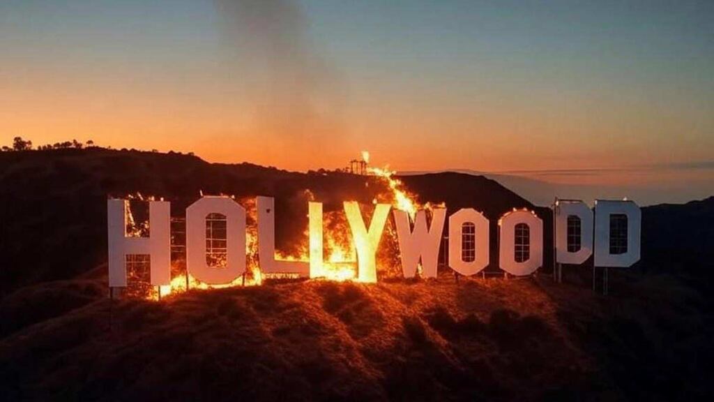 ¿Se quemó el icónico letrero de Hollywood con incendios en Los Ángeles