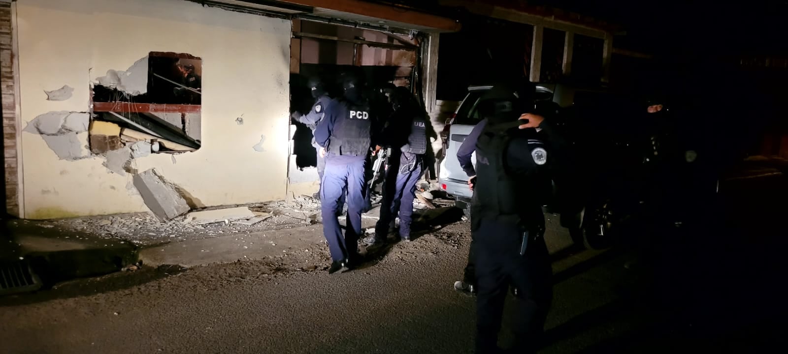 “Abuela”, “Ñato” y “Peter la Anguila”, parte de los detenidos de conformar la banda del Gordo Julio en Cartago. Foto: MSP