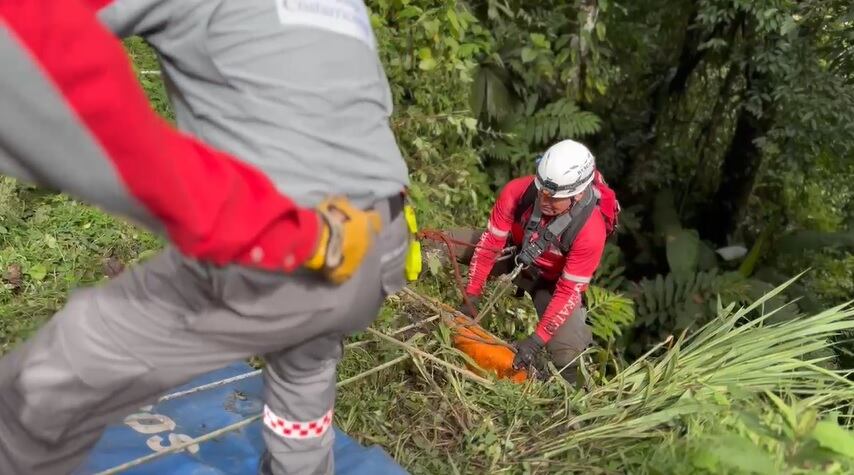 El carro en el que viajaban las 6 personas cayó por un guindo de aproximadamente 150 metros de profundidad.