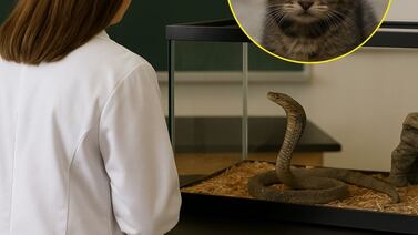 Profesora en Texas es investigada por alimentar una cobra con un gatito vivo en clase
