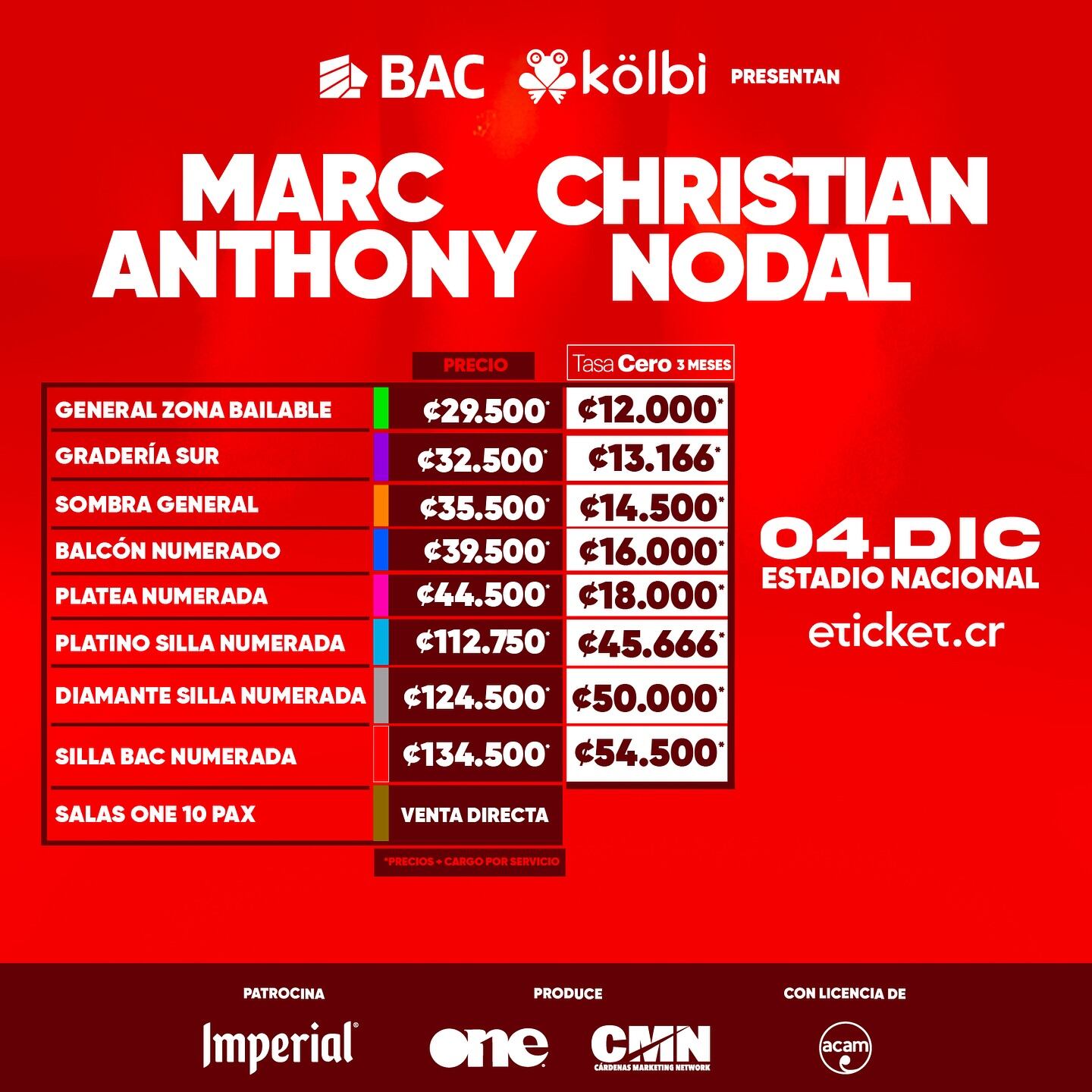 Ya se dieron a conocer los precios y localidades para el concierto de Marc Anthony y Christian Nodal.