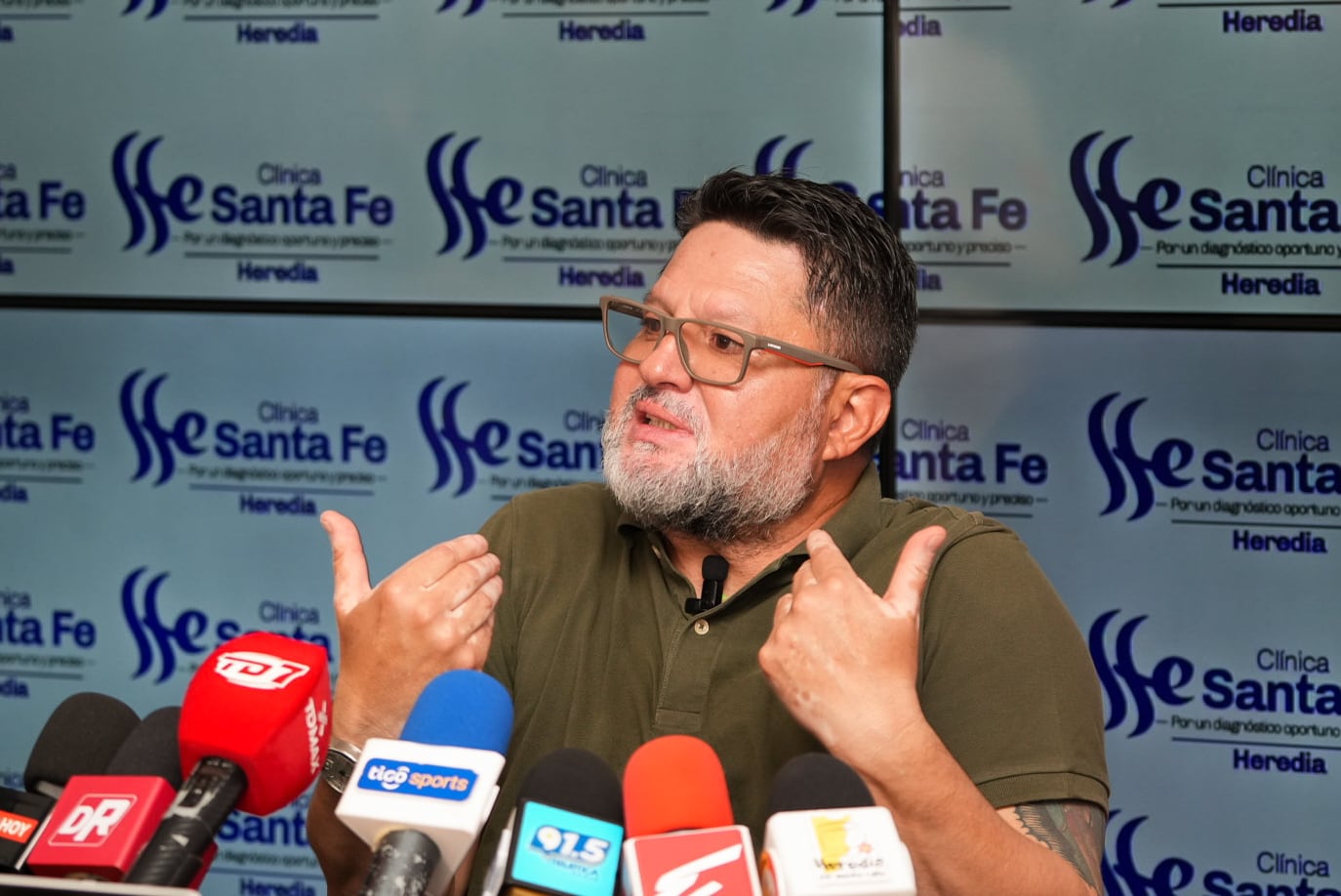 21/11/2025. Conferencia de prensa con Jafet Soto. Estadio Carlos Alvarado, Heredia.