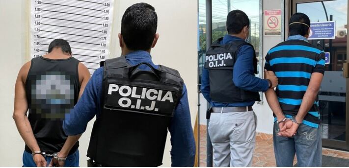 Detienen a sospechosos de secuestro extorsivo en Upala. Foto OIJ.