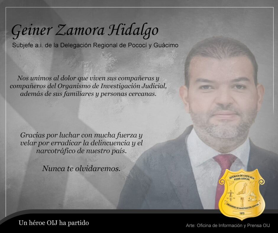 OIJ comunicó la muerte de Geiner Zamora este martes por la mañana.
