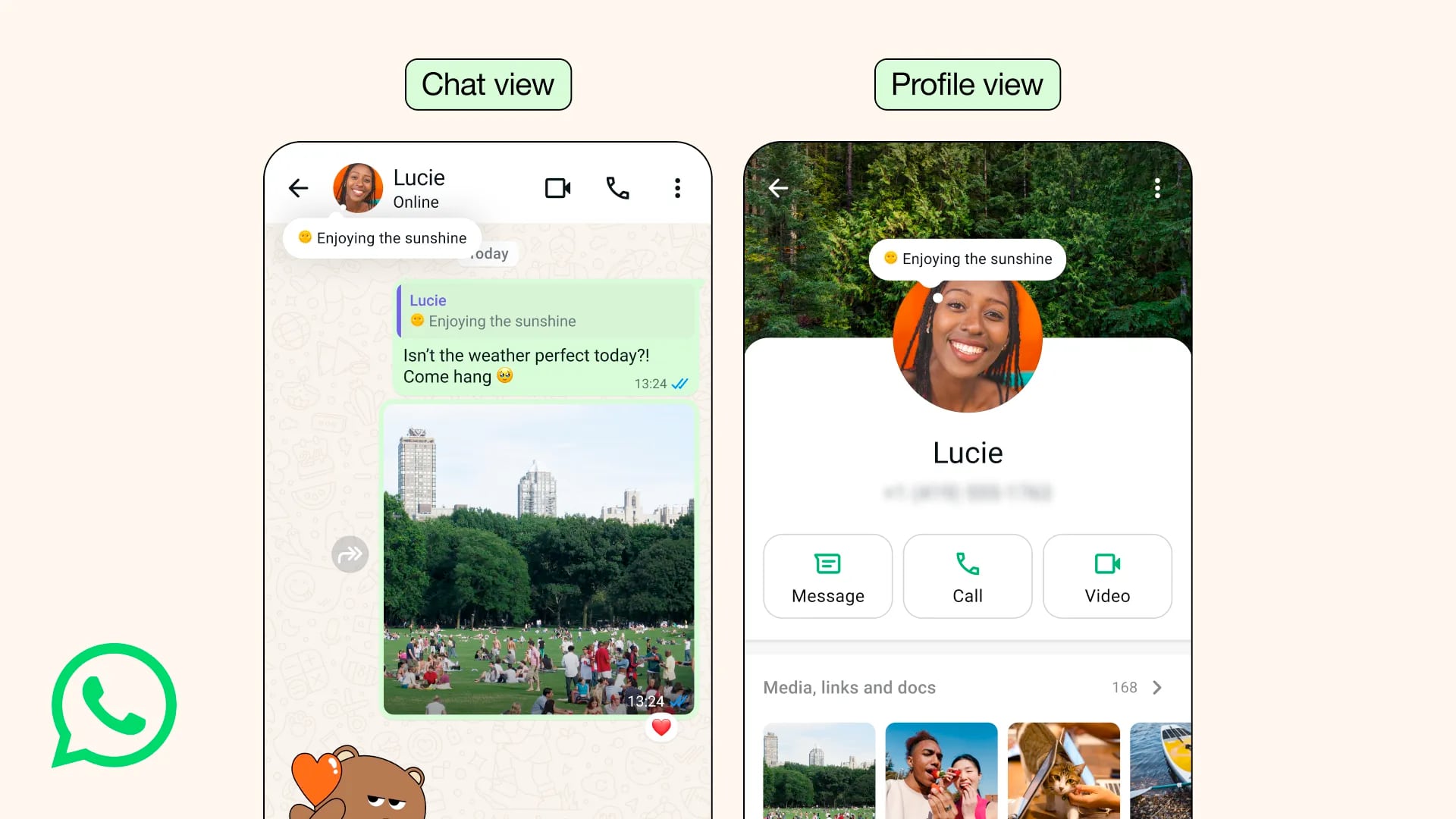 WhatsApp lanza las Notas: frases cortas visibles en perfiles y chats, con opciones de privacidad y duración configurable.