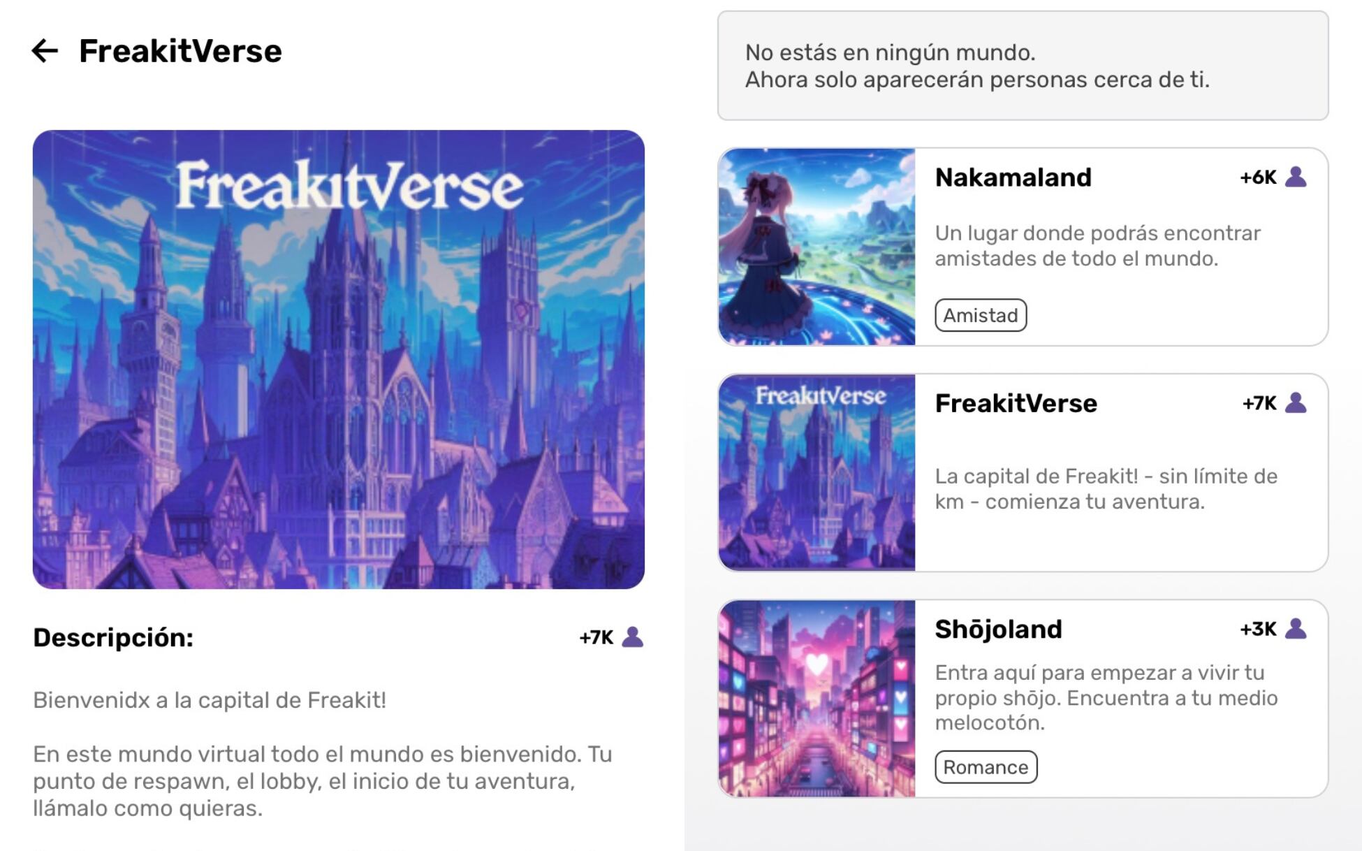 FreakIt! ofrece tres opciones: amistad, romance y sin límites.