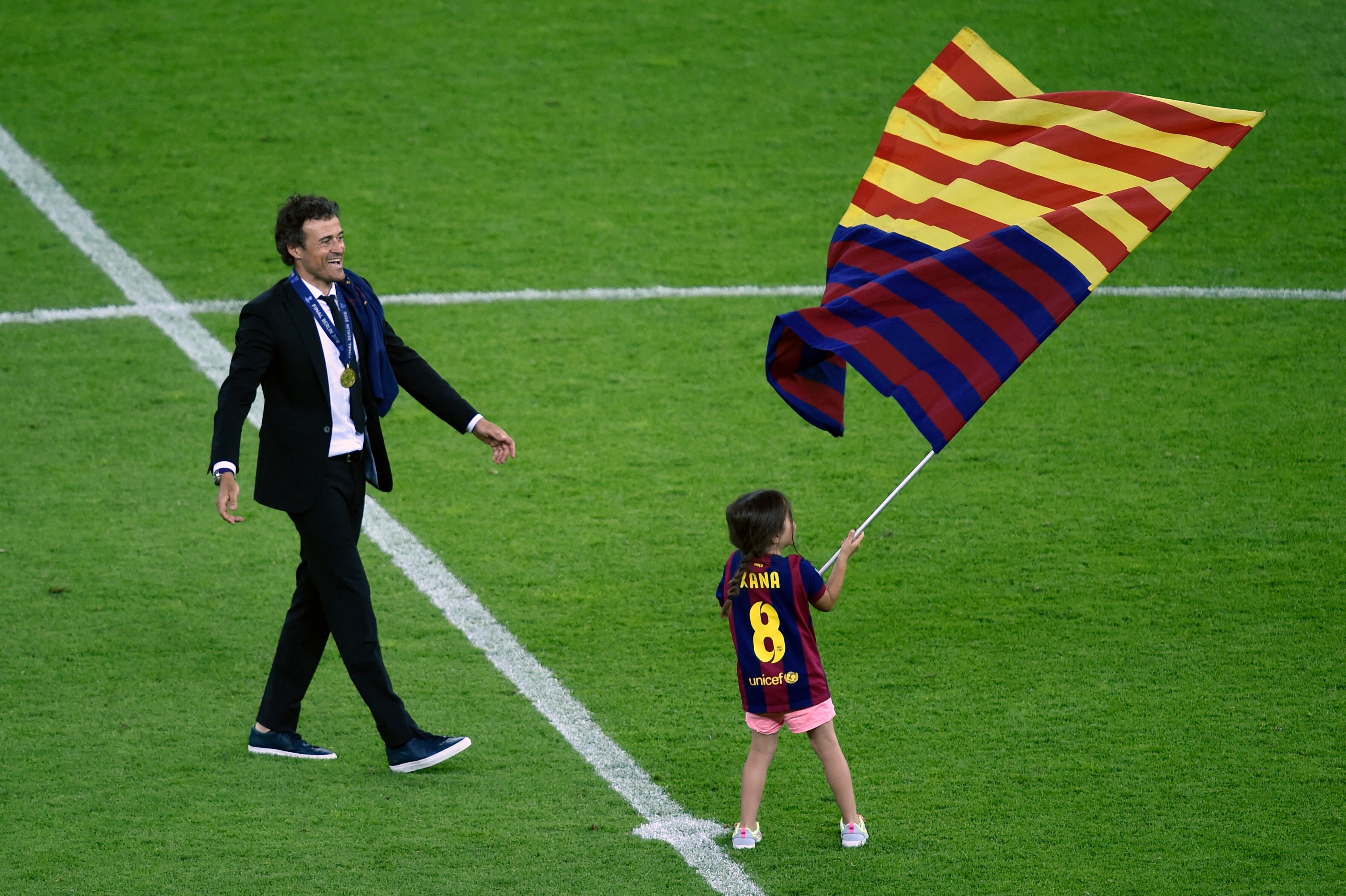 Luis Enrique celebra con su hija Xana