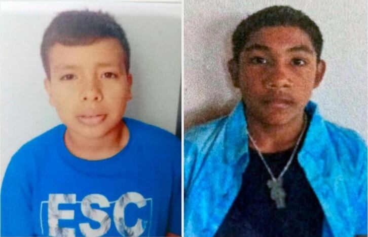 Kebo Javier Obando Loredo, de 11 años, y Jerson Ramírez Ocampo, de 14, están desaparecidos desde julio del 2024. Foto OIJ.