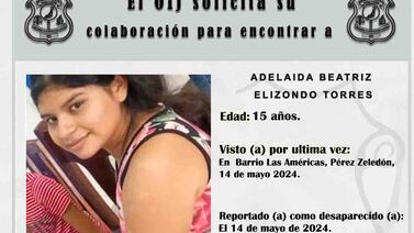 ¿Dónde está Adelaida? Quinceañera desapareció hace casi un mes