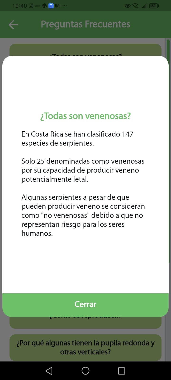El Instituto Clodomiro Picado (ICP), de la Universidad de Costa Rica (UCR), además de elaborar los antivenenos que salvan vidas, hoy también destaca por darle al país un aporte digital inédito capaz de prevenir fallecimientos.
Se trata de la primera aplicación móvil gratuita llamada ICP App, que desde hoy le facilita a las y los costarricenses identificar las 25 serpientes venenosas que existen a nivel nacional y qué hacer en caso de una mordedura.