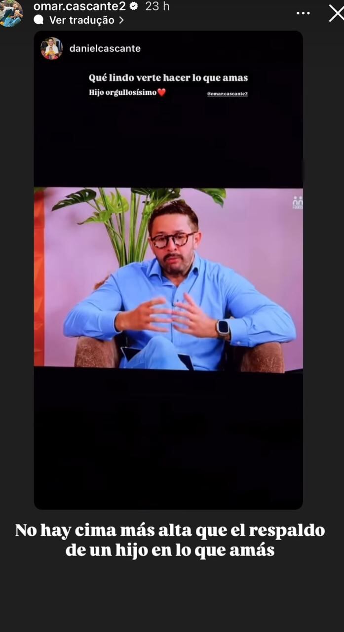 Daniel Cascante, el hijo mayor de Omar Cascante, sorprendió a su papá con un hermoso detalle en una semana muy especial para el periodista y presentador de televisión.