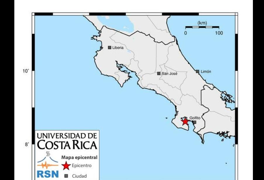 Un temblor de 5.4 grados se registro la noche del viernes en Puerto Jiménez