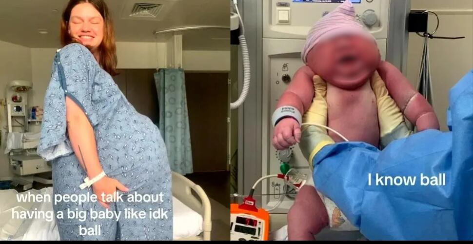 Shelby Martin posó con su bebé Cassian, quien nació con un peso de casi seis kilos.