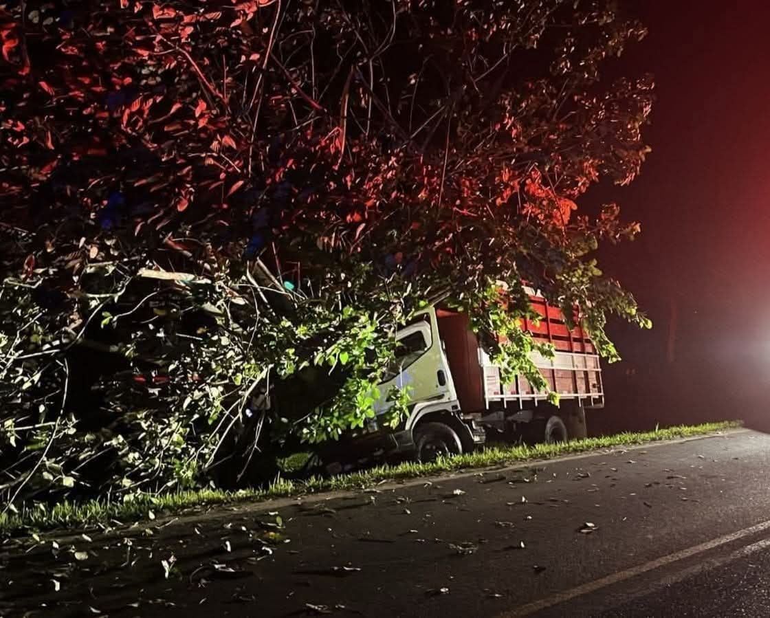 La mujer murió prensada en la cabina del camión. Foto Noticias Guatuso.
