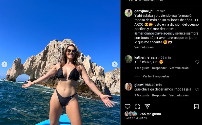 La periodista deportiva y presentadora de canal 7 Gabriela Jiménez