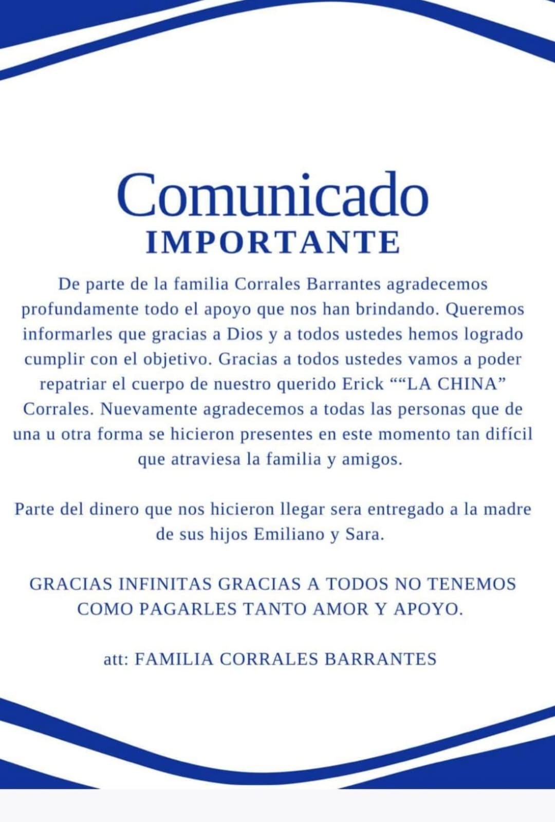 La familia de la China Corrales confirmó que podrán repatriar el cuerpo del exjugador a Costa Rica