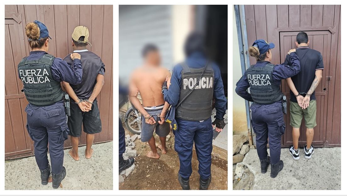 Sin moto y detenidos, así terminaron los tres sospechosos. Foto MSP: