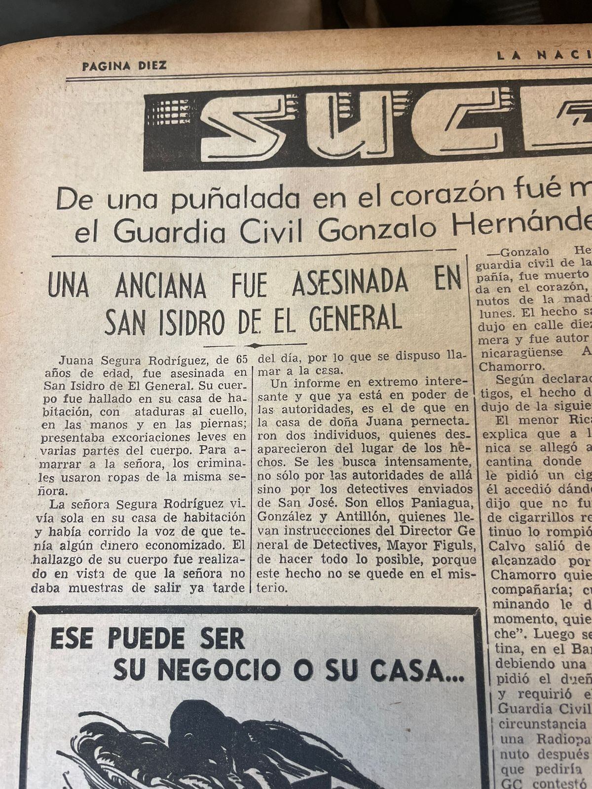 Crimen Juana Segura en Pérez Zeledón