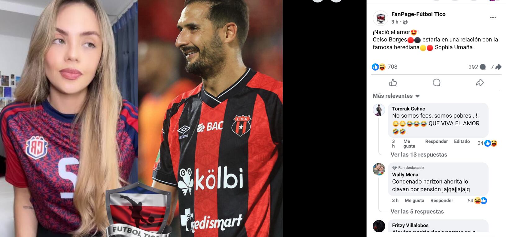 Sophia Umaña y Celso Borges.