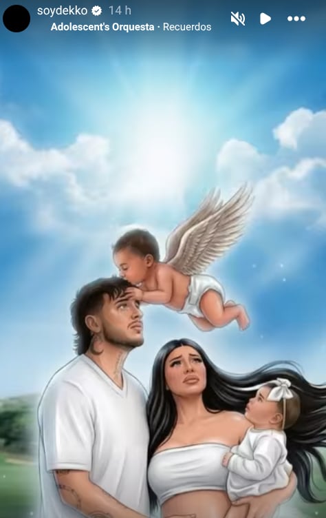 El artista Dekko compartió esta ilustración en sus redes sociales tras el fallecimiento de su bebé.