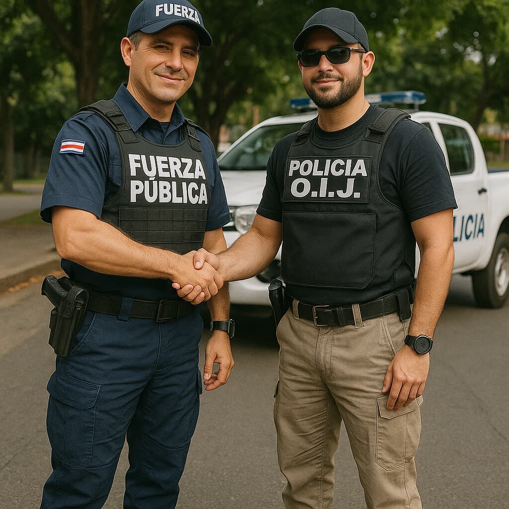 Policías del OIJ y Fuerza Pública unidos
